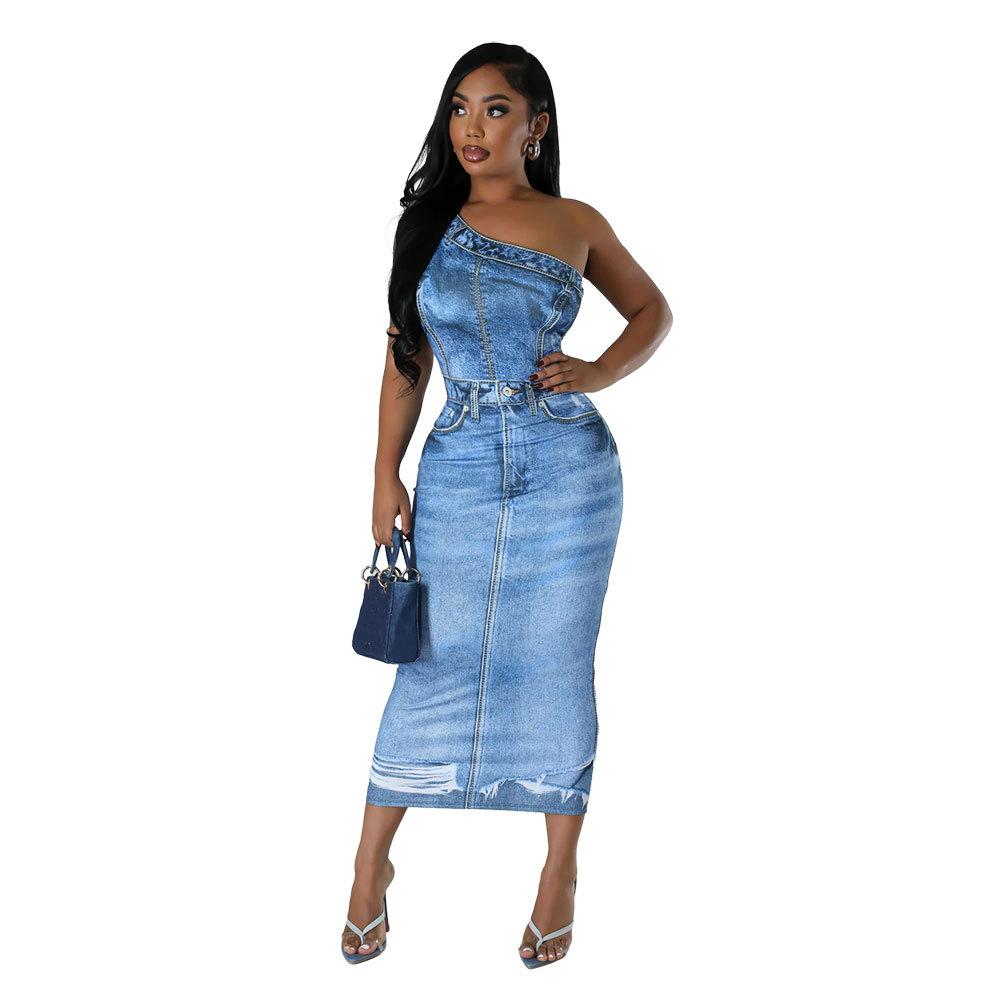 Womens Anya Denim Dress  |  Dresses & Jumpsuits Clothing DENIM FABRIC