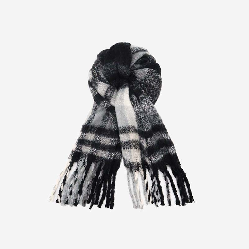 Womens Classic Plaid Scarf Black  |  Hats & Scarves Accessories BLACK