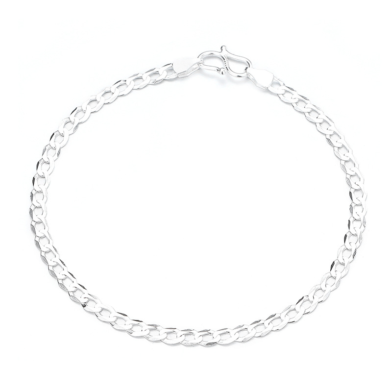 Womens Curb Chain Anklet Silver  |  Jewelry Accessories Jewelry