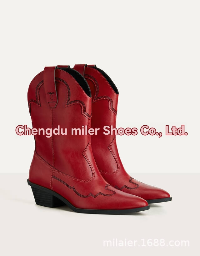 Womens Dollie Red Leather  |  Boots Boots Boots