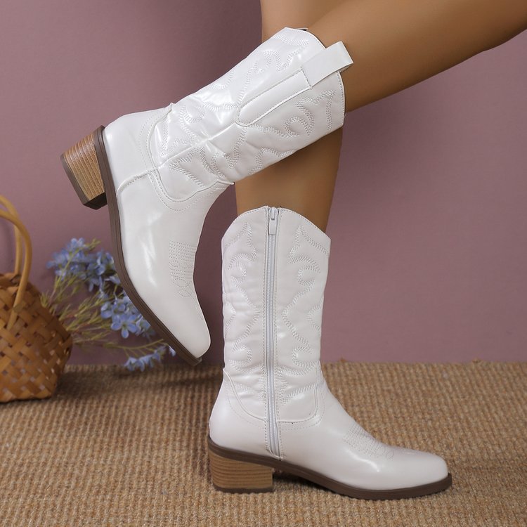 Womens Hayward White Leather  |  Boots Boots Boots