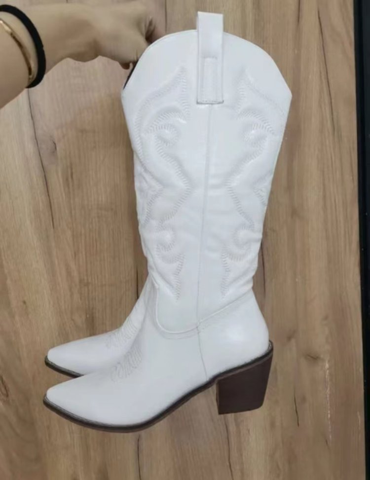 Womens Holster White Leather  |  Booties Booties Booties