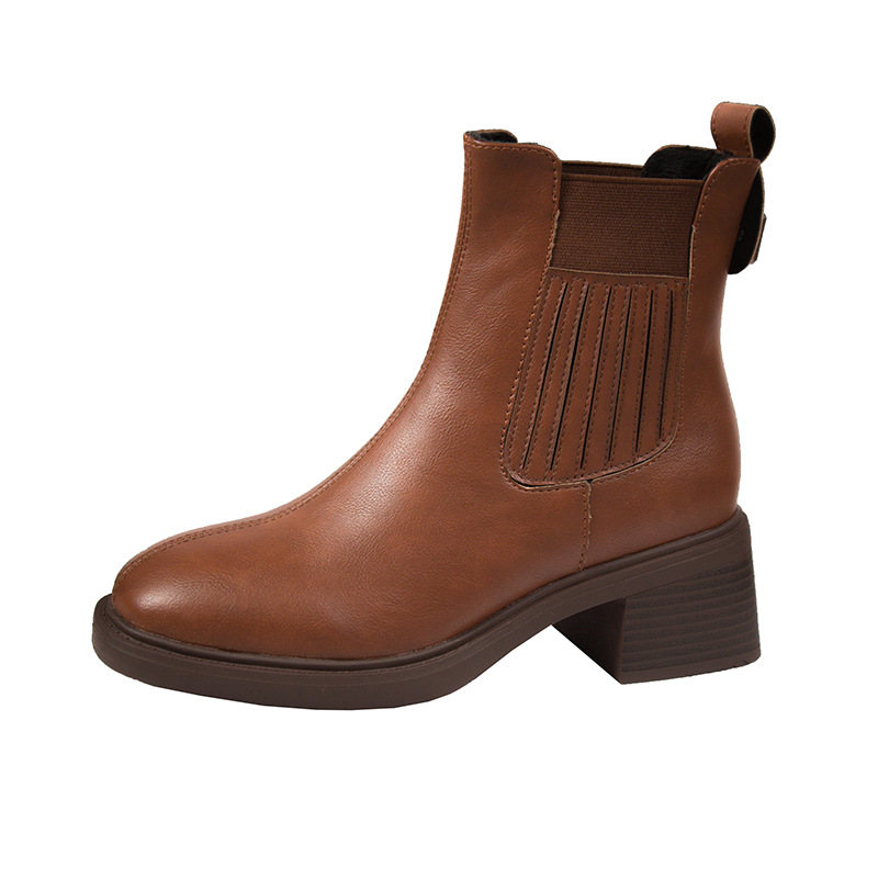 Womens Kayden Brown Leather  |  Booties Booties Booties