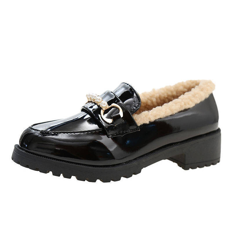 Womens Lando Fur Black Leather  |  Loafers & Flats Loafers & Flats BLACK LEATHER