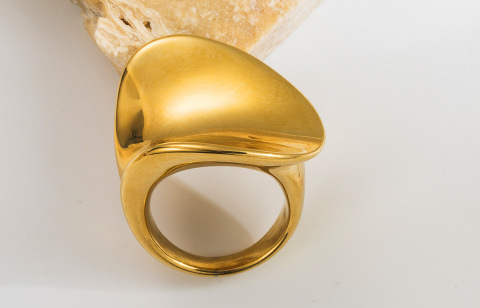 Womens Puffy Heart Ring Gold  |  Jewelry Accessories GOLD