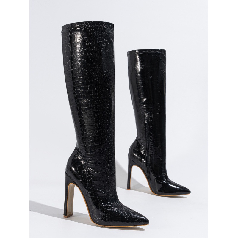 Womens Shayna Black Crocodile  |  Boots Boots BLACK CROCODILE