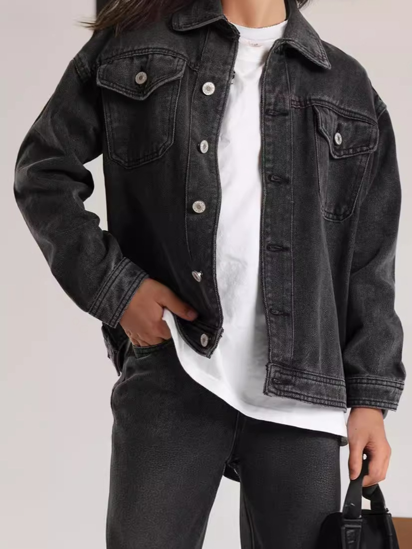 Womens Sienna Denim Jacket Black  |  Jackets & Coats Clothing BLACK