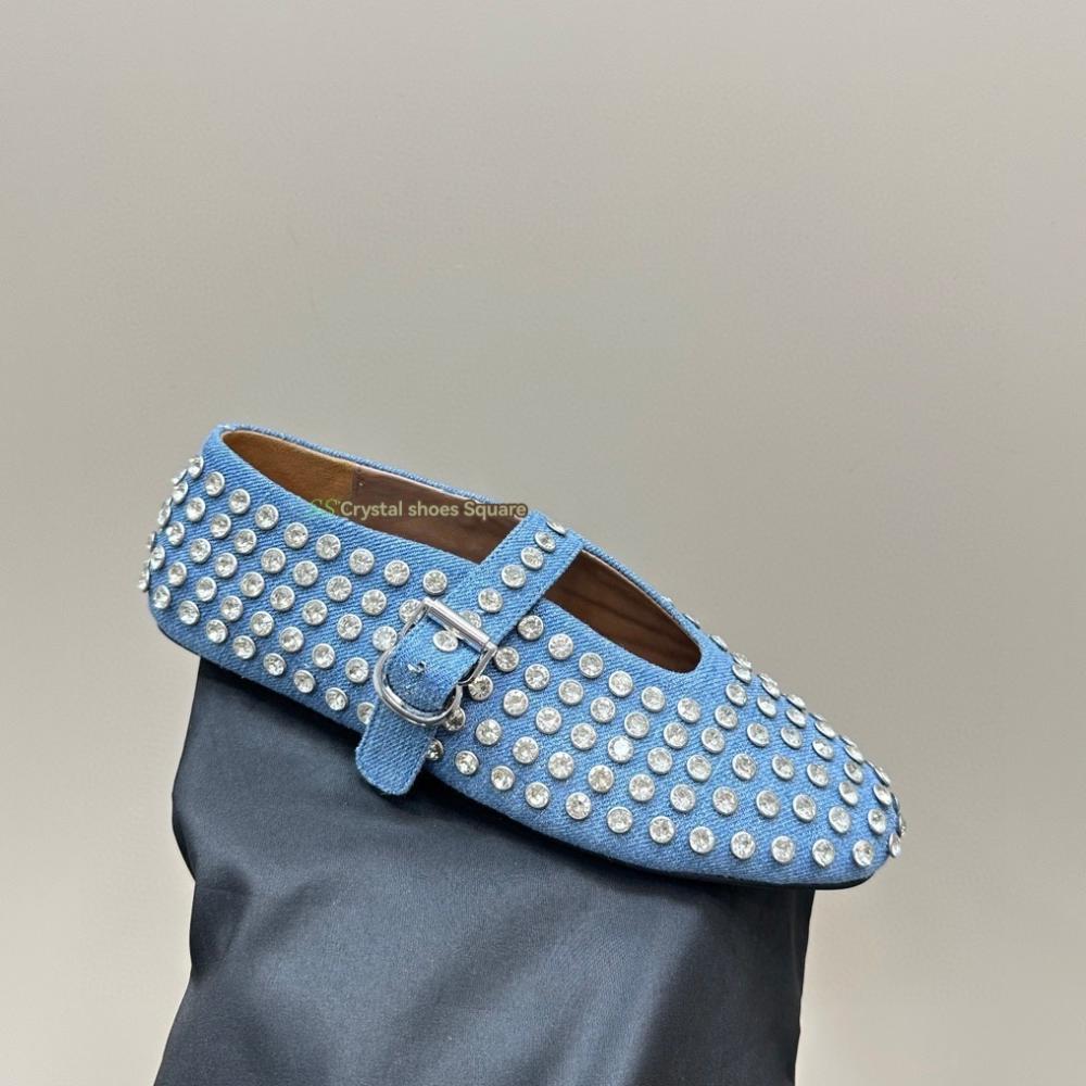 Womens Vinetta Denim Rhinestones  |  Loafers & Flats Loafers & Flats DENIM FABRIC